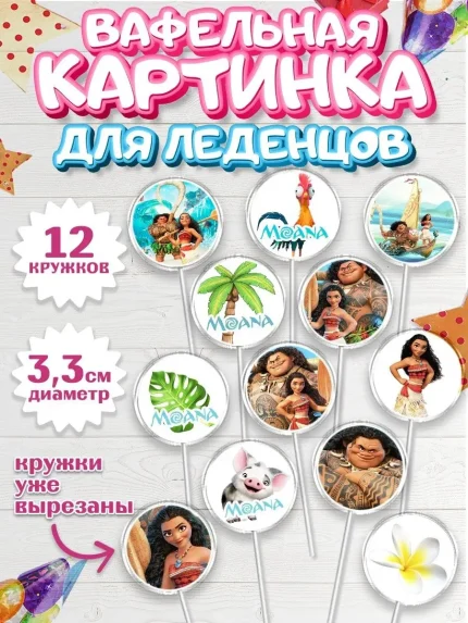 Вафельная картинка для леденцов 3,5см, Геншин Импакт, Genshin Impact, Мальчик, День рождения, арт. PL102599