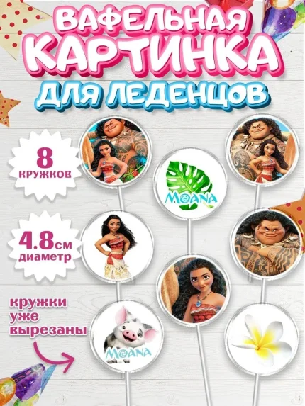 Вафельная картинка для леденцов 4,5см, Геншин Импакт, Genshin Impact, Мальчик, День рождения, арт. PL202599_2