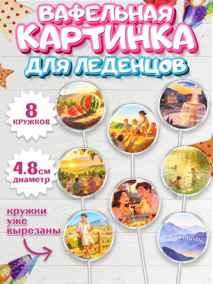 Вафельная картинка для леденцов 4,5см, Ставрополь, город Ставрополь, с любовью из Ставрополя, арт. PL222323_1