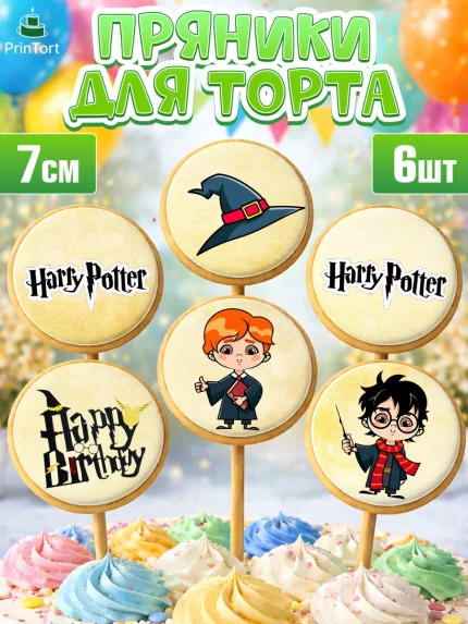 Пряники с пищевой печатью масматрица, Гарри Поттер, Harry Potter, Девочка, День рождения, арт. PP201346_2