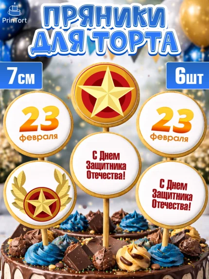 Пряники с пищевой печатью масматрица, 23 февраля, День Защитника Отечества, Мальчик, арт. PP201705_2