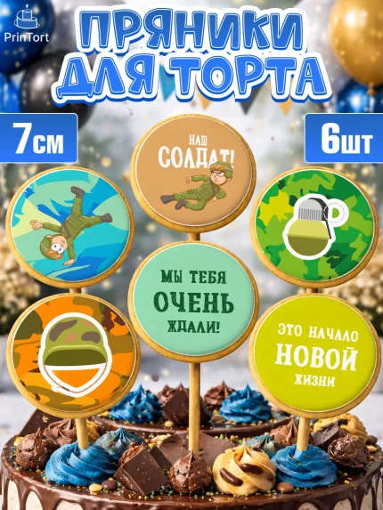 Пряники с пищевой печатью масматрица, Дембель, ДМБ, Мальчик, Демобилизация, арт. PP202475_1