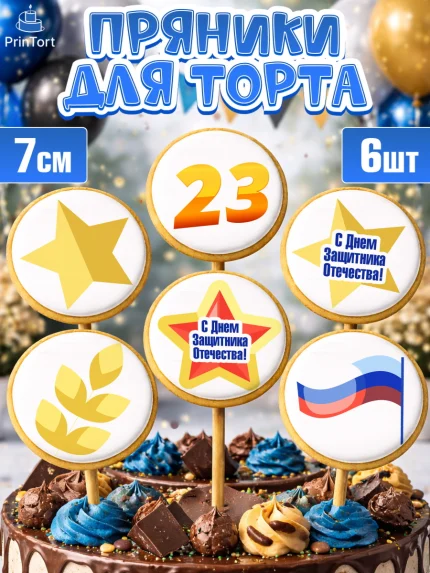Пряники с пищевой печатью масматрица, 23 февраля, День Защитника Отечества, Мальчик, арт. PP202681_1