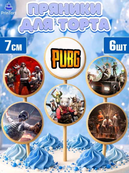 Пряники с пищевой печатью масматрица, ПАБГ, PUBG, Мальчик, День рождения, арт. PP202923_1