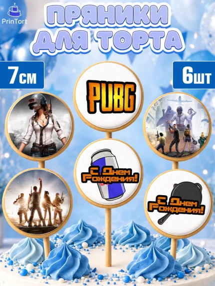 Пряники с пищевой печатью масматрица, ПАБГ, PUBG, Мальчик, День рождения, арт. PP202923_2