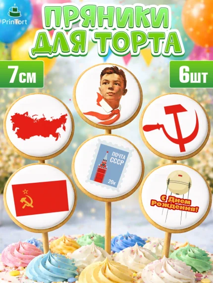 Пряники с пищевой печатью масматрица, Сделан в СССР, Девочка, День рождения, арт. PP203529_2