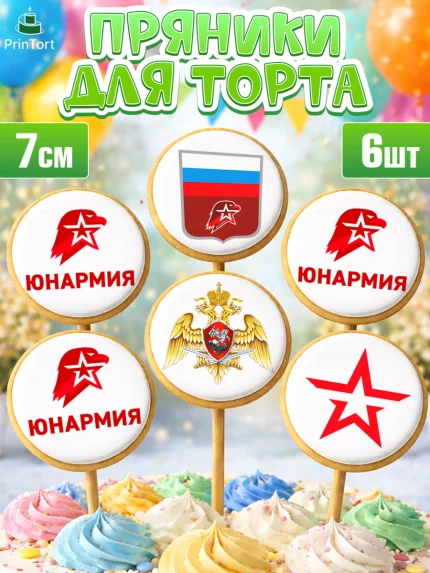 Пряники с пищевой печатью масматрица, Юнармия, Девочка, День рождения, арт. PP210310_2