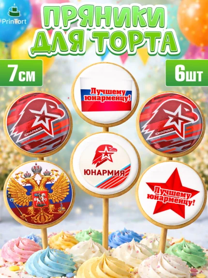 Пряники с пищевой печатью масматрица, Юнармия, Девочка, День рождения, арт. PP210315_2