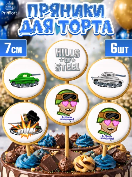 Пряники с пищевой печатью масматрица, Hills of Steel, компьютерная игра хилс оф стил, Мальчик, арт. PP216684_2