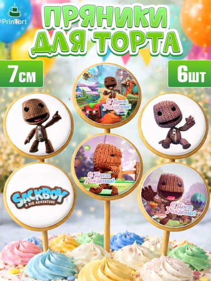 Пряники с пищевой печатью масматрица, Sackboy a big adventute, Sackboy a big adventure, Девочка, арт. PP218113_1