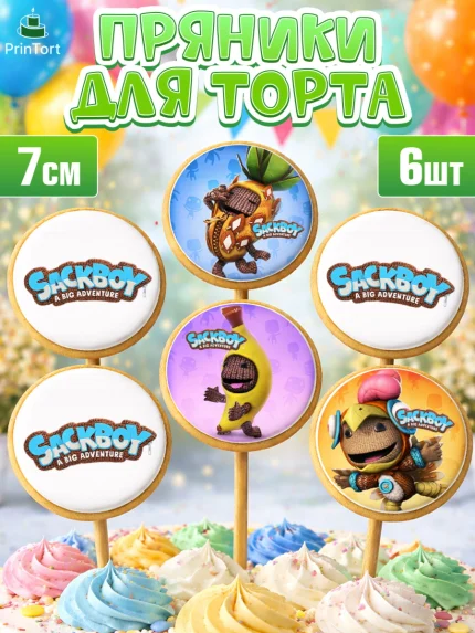 Пряники с пищевой печатью масматрица, Sackboy a big adventute, Sackboy a big adventure, Девочка, арт. PP218116_1