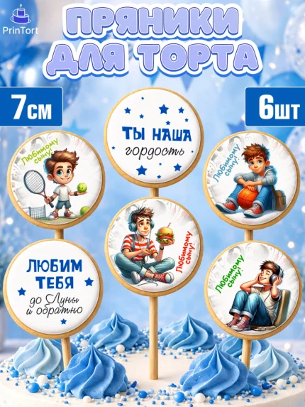 Пряники с пищевой печатью масматрица, Сыну на День Рождения, мальчик, подросток, ребенок, гаджеты, арт. PP218828_1