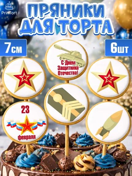 Пряники с пищевой печатью масматрица, 23 февраля, День Защитника Отечества, Мальчик, арт. PP226869_2