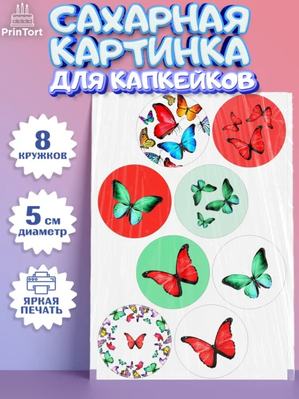 Сахарные капкейки, С Днем Рождения, Юбилей, Девочка, День рождения, арт. PT0201490_1
