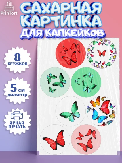 Сахарные капкейки, С Днем Рождения, Юбилей, Девочка, День рождения, арт. PT0201490_2