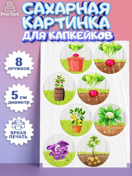 Сахарные капкейки, Огород, Дача, Мальчик, День рождения, арт. PT0203092_2