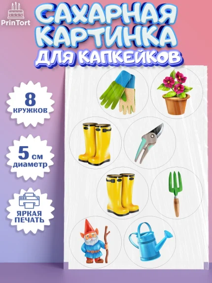 Сахарные капкейки, Огород, Дача, Мальчик, День рождения, арт. PT0203094_2