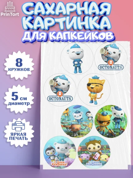 Сахарные капкейки, Октонавты, Мальчик, День рождения, арт. PT0204657_1