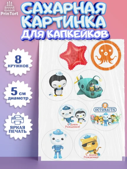 Сахарные капкейки, Октонавты, Мальчик, День рождения, арт. PT0204666_2