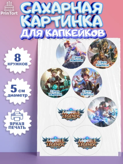 Сахарные капкейки, Мобайл Легендс, Mobile Legends, Девочка, День рождения, арт. PT0206844_1