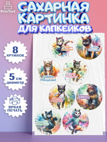 Сахарные капкейки, Квадробика мальчики, мальчик, подросток, квадробика, маска кота, маска, арт. PT0218858_1