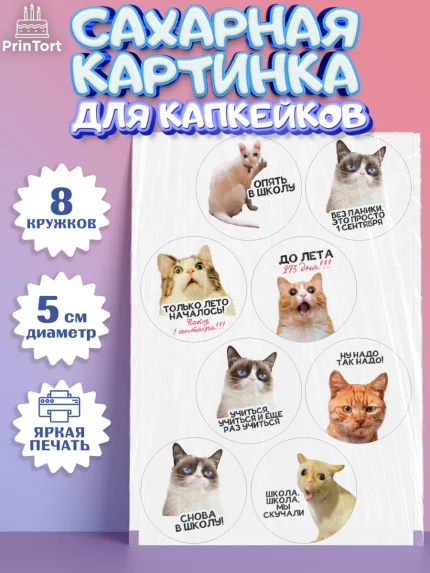 Сахарные капкейки, 1 сентября, День знаний, снова в школу, первый раз в первый класс, арт. PT0220118_1