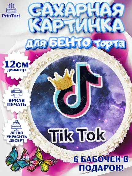 Сахарные круги 12см PT05, ТикТок, Девочка, День рождения, арт. PT0500942