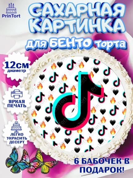 Сахарные круги 12см PT05, ТикТок, Девочка, День рождения, арт. PT0500944