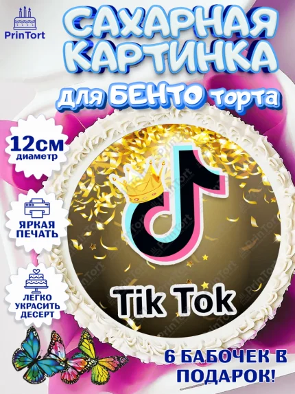 Сахарные круги 12см PT05, ТикТок, Девочка, День рождения, арт. PT0500945