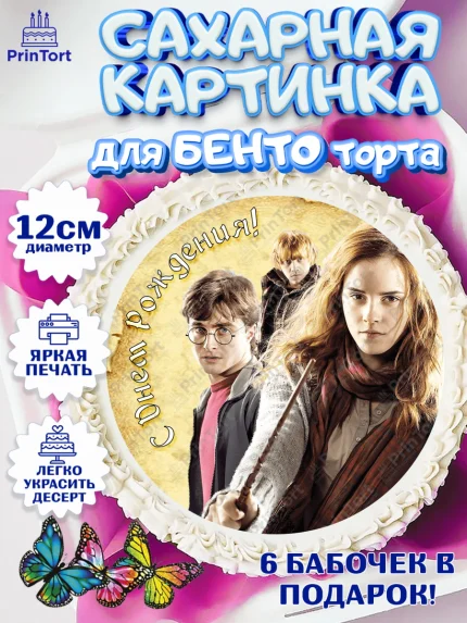 Сахарные круги 12см PT05, Гарри Поттер, Harry Potter, Девочка, День рождения, арт. PT0501341