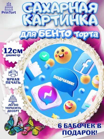 Сахарные круги 12см PT05, ТикТок, TikTok, Девочка, День рождения, арт. PT0501511