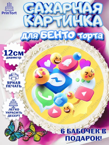Сахарные круги 12см PT05, ТикТок, TikTok, Девочка, День рождения, арт. PT0501513