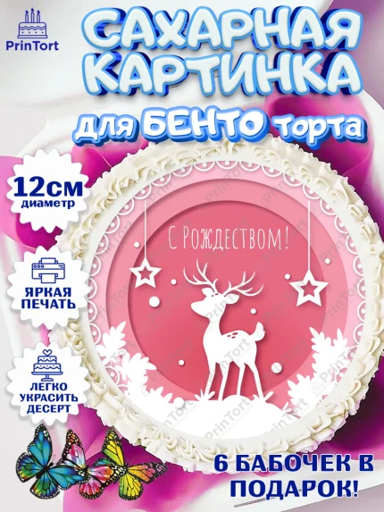 Сахарные круги 12см PT05, Рождество Христово, Новый Год, Девочка, арт. PT0502451