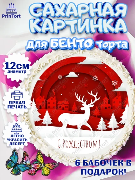 Сахарные круги 12см PT05, Рождество Христово, Новый Год, Девочка, арт. PT0502452