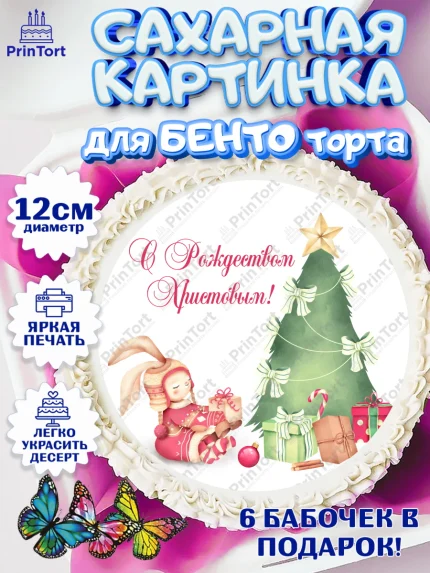 Сахарные круги 12см PT05, Рождество Христово, Новый Год, Девочка, арт. PT0502456