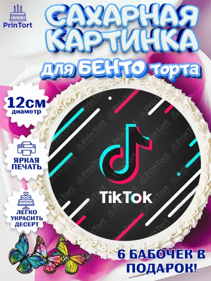 Сахарные круги 12см PT05, ТикТок, TikTok, Девочка, День рождения, арт. PT0503319