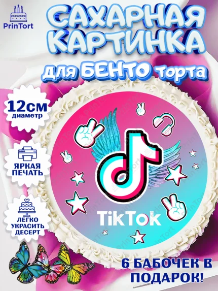 Сахарные круги 12см PT05, ТикТок, TikTok, Девочка, День рождения, арт. PT0503323