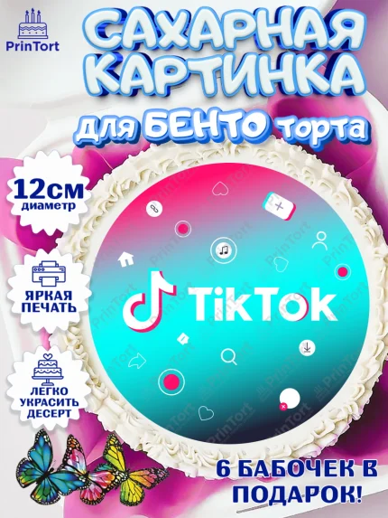 Сахарные круги 12см PT05, ТикТок, TikTok, Девочка, День рождения, арт. PT0503331