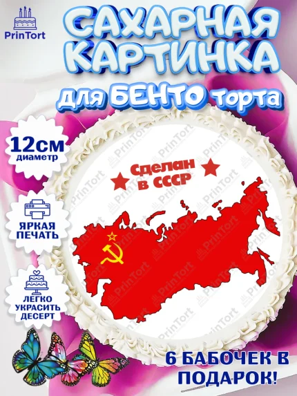 Сахарные круги 12см PT05, Сделан в СССР, Девочка, День рождения, арт. PT0503531
