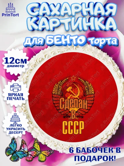 Сахарные круги 12см PT05, Сделан в СССР, Девочка, День рождения, арт. PT0503540