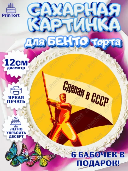 Сахарные круги 12см PT05, Сделан в СССР, Девочка, День рождения, арт. PT0503541