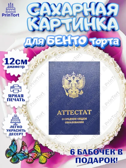 Сахарные круги 12см PT05, Выпускной в школе, Школа, Выпускной, Последний звонок, Девочка, арт. PT0503622