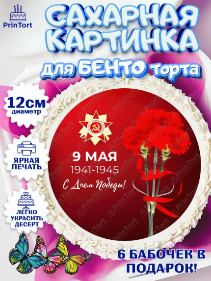 Сахарные круги 12см PT05, 9 мая, Девочка, День Победы, арт. PT0503933