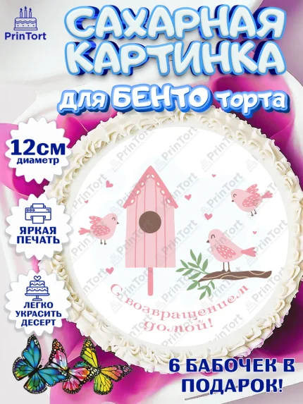 Сахарные круги 12см PT05, Добро пожаловать, Новоселье, Девочка, арт. PT0504195