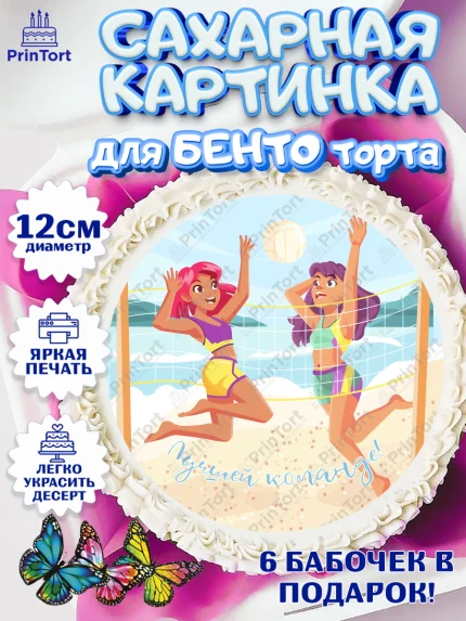 Сахарные круги 12см PT05, Волейбол, Волейболист, Мальчик, День рождения, арт. PT0504751