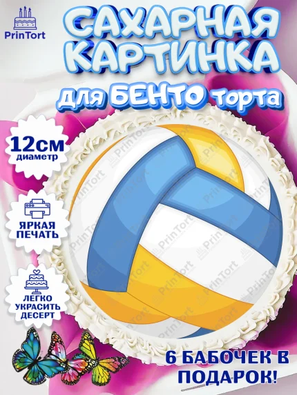 Сахарные круги 12см PT05, Волейбол, Волейболист, Мальчик, День рождения, арт. PT0504763