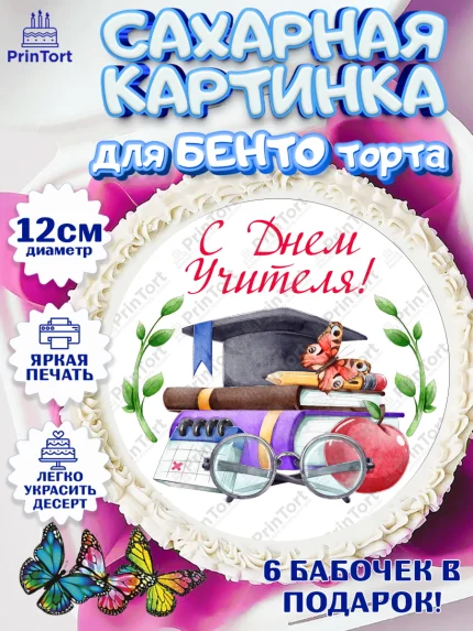 Сахарные круги 12см PT05, день учителя, Девушка, арт. PT0505369