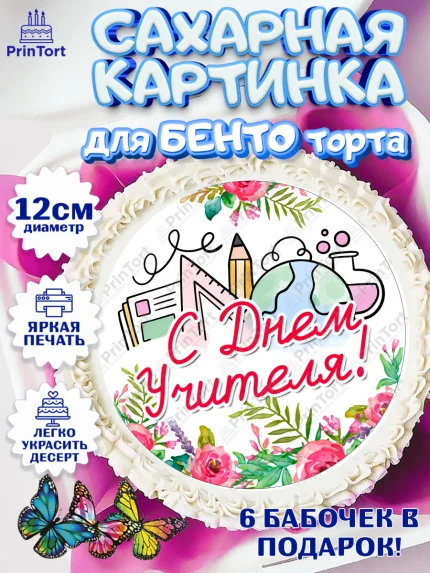 Сахарные круги 12см PT05, день учителя, Девушка, арт. PT0505370