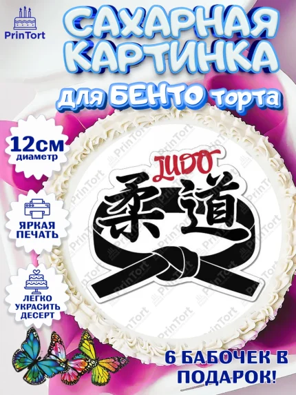 Сахарные круги 12см PT05, Дзюдо, Мальчик, День рождения, арт. PT0505399