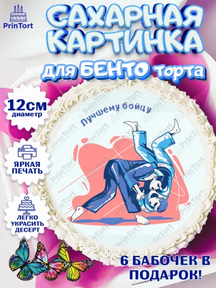 Сахарные круги 12см PT05, Дзюдо, Мальчик, День рождения, арт. PT0505400